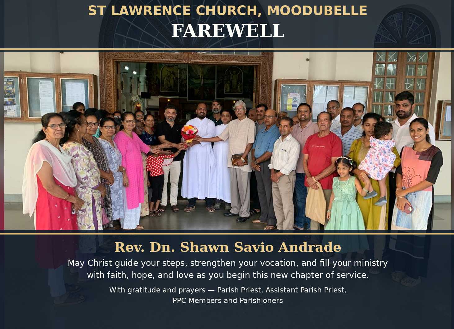 Farewell and Felicitation for Deacon Shawn Andrade