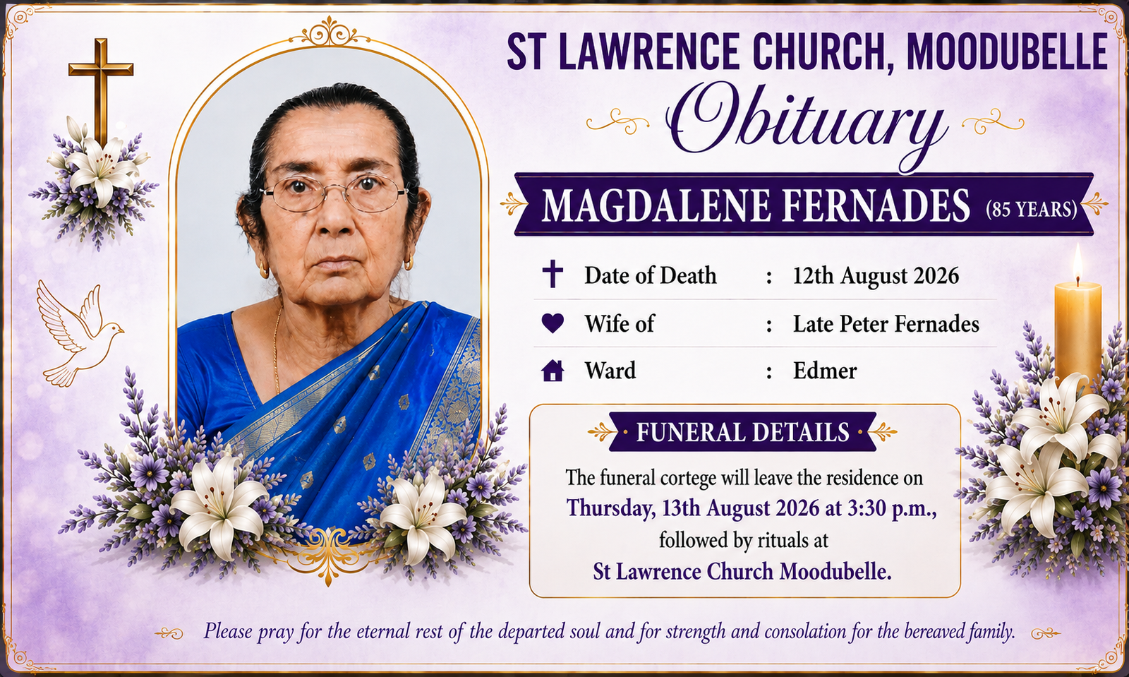 Magdalene Fernades (85 Years)